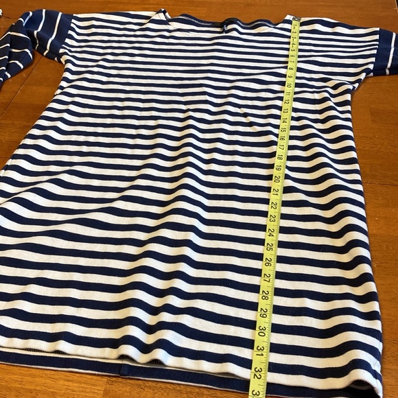 J. Crew Womens Sz M Navy Ivory Nautical Stripe Ponte Mini Shift Dress Colorblock - Picture 12 of 13